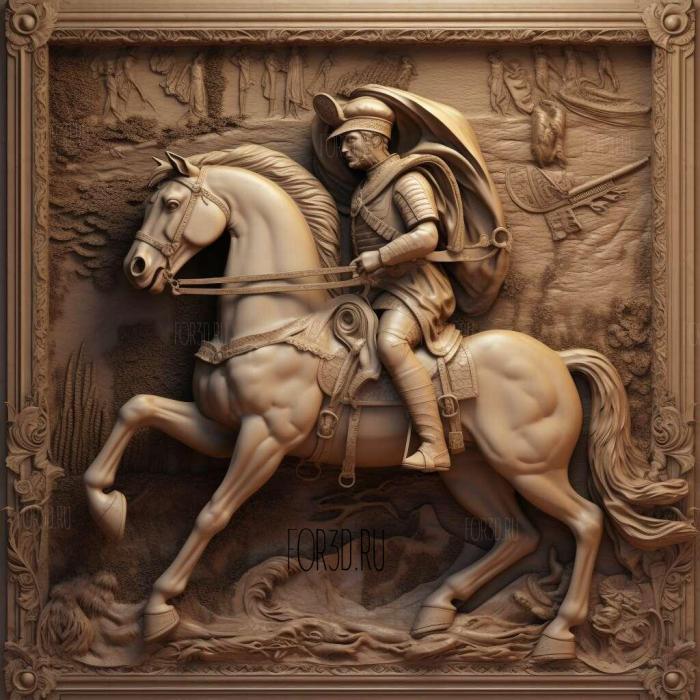 Napoleon on a Horse 1 stl model for CNC