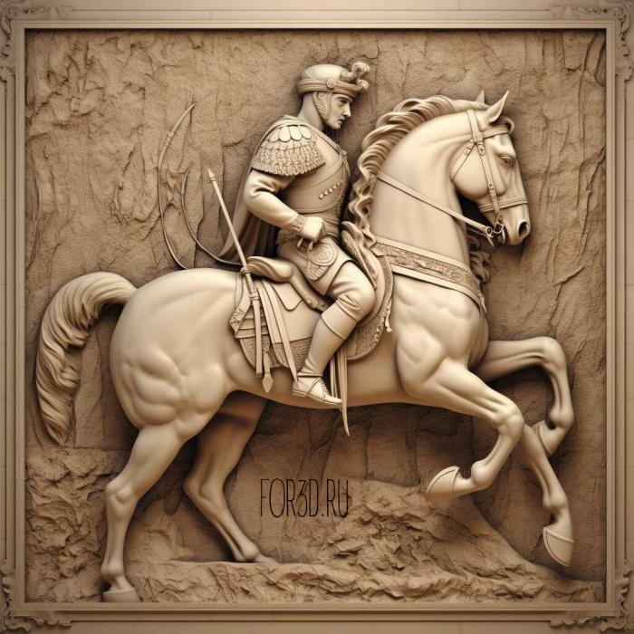 Napoleon on a Horse 2 stl model for CNC