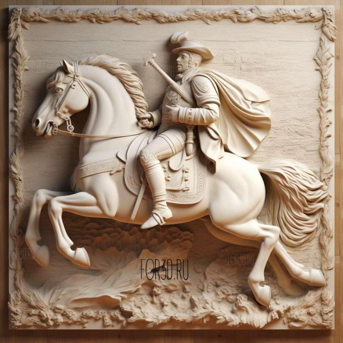 Napoleon on a Horse 3 stl model for CNC