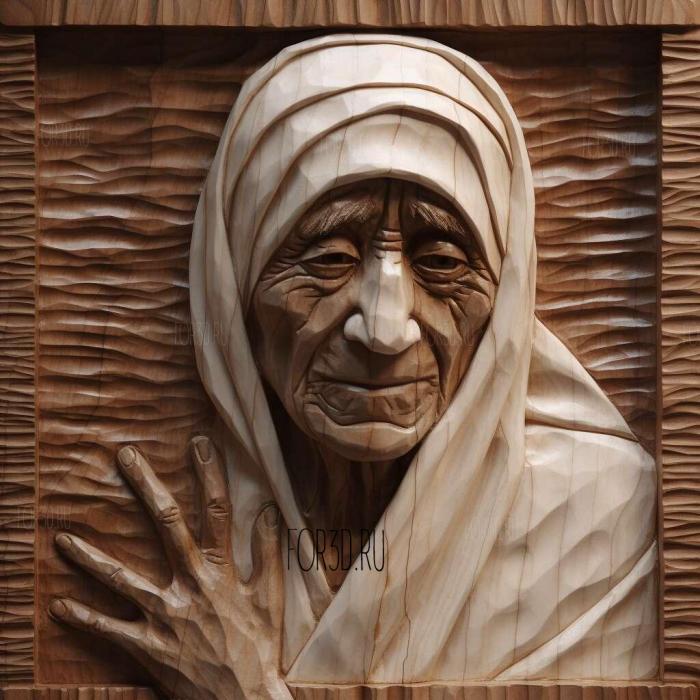 Mother Teresa missionary nun 2 stl model for CNC