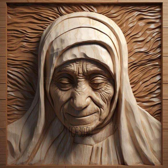 Mother Teresa missionary nun 3 stl model for CNC