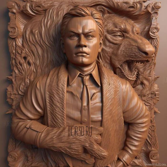 Leonardo Dicaprio in a jacket 1 stl model for CNC