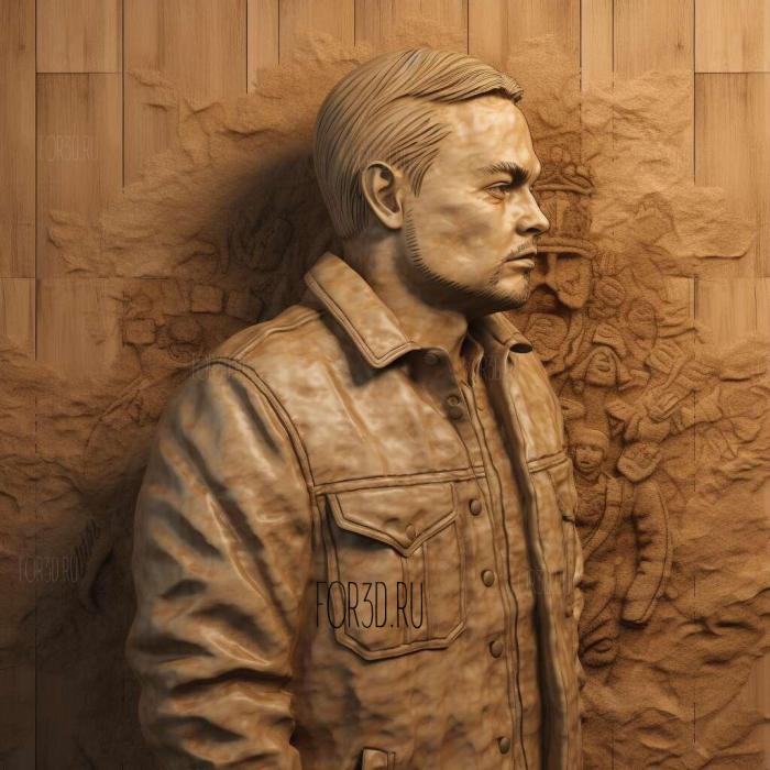 Leonardo Dicaprio in a jacket 2 stl model for CNC