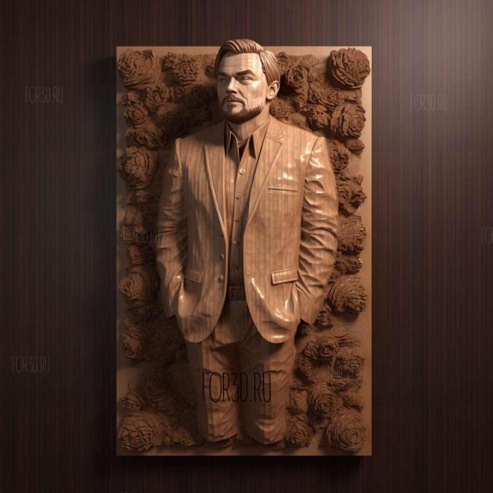 Leonardo Dicaprio in a jacket 3 stl model for CNC