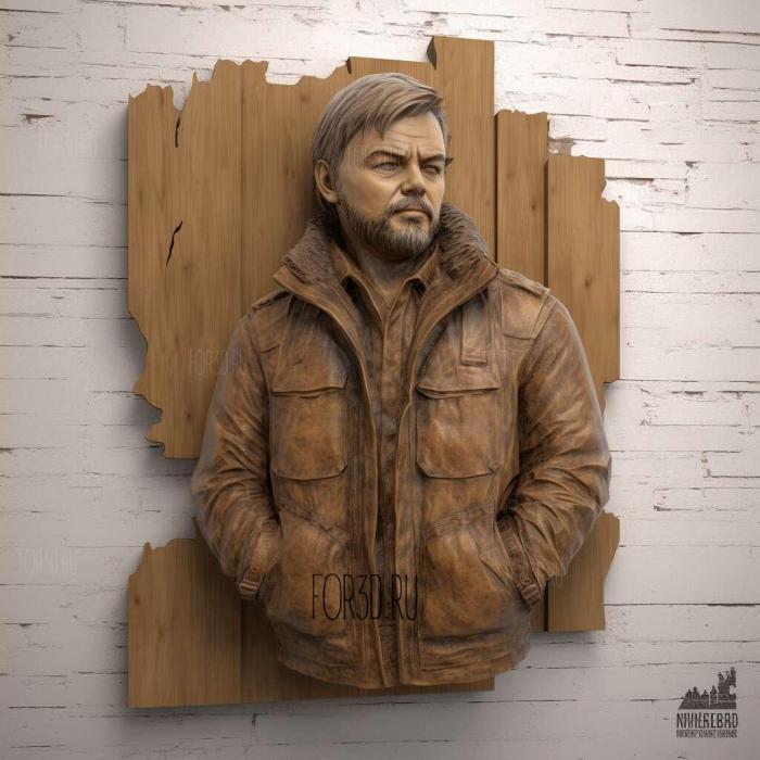 Leonardo Dicaprio in a jacket 4 stl model for CNC