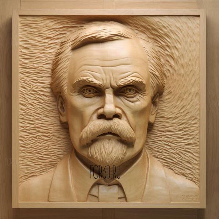 Friedrich Nietzsche 3 stl model for CNC