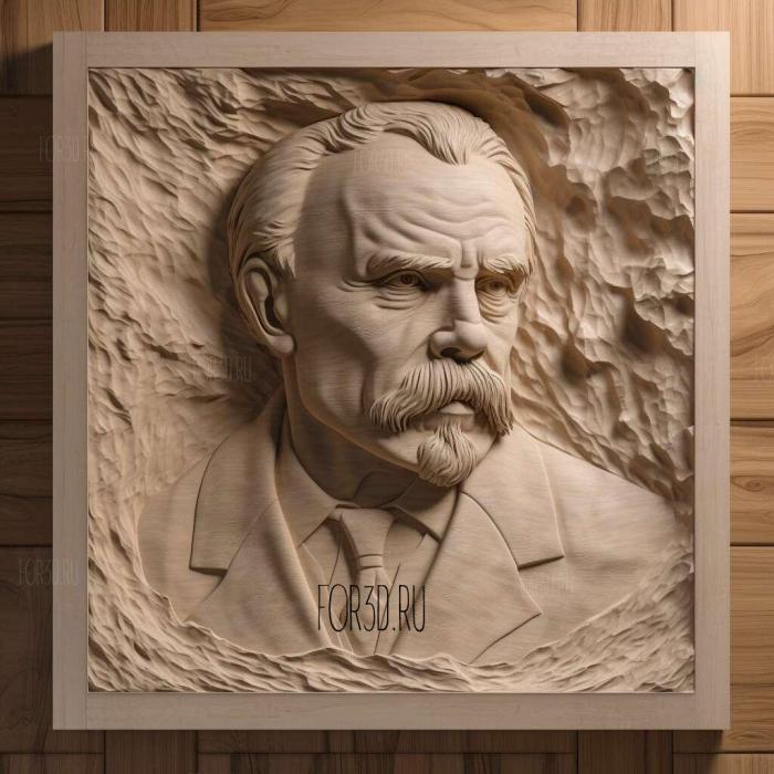 Friedrich Nietzsche 4 stl model for CNC