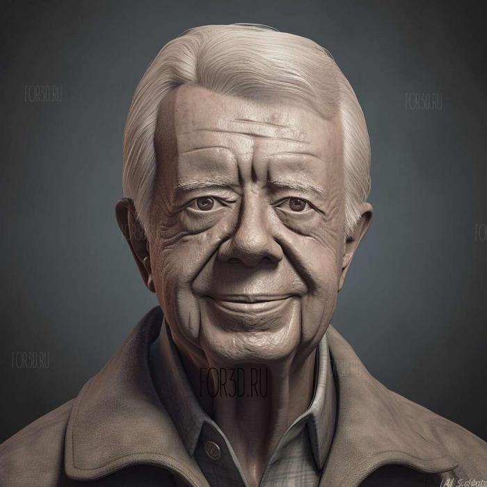 Jimmy Carter caricature 2 stl model for CNC