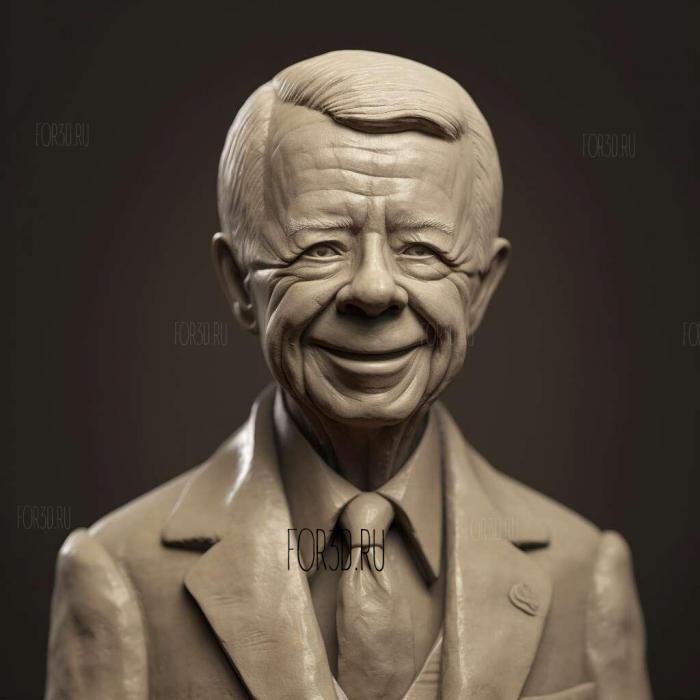 Jimmy Carter caricature 3 stl model for CNC