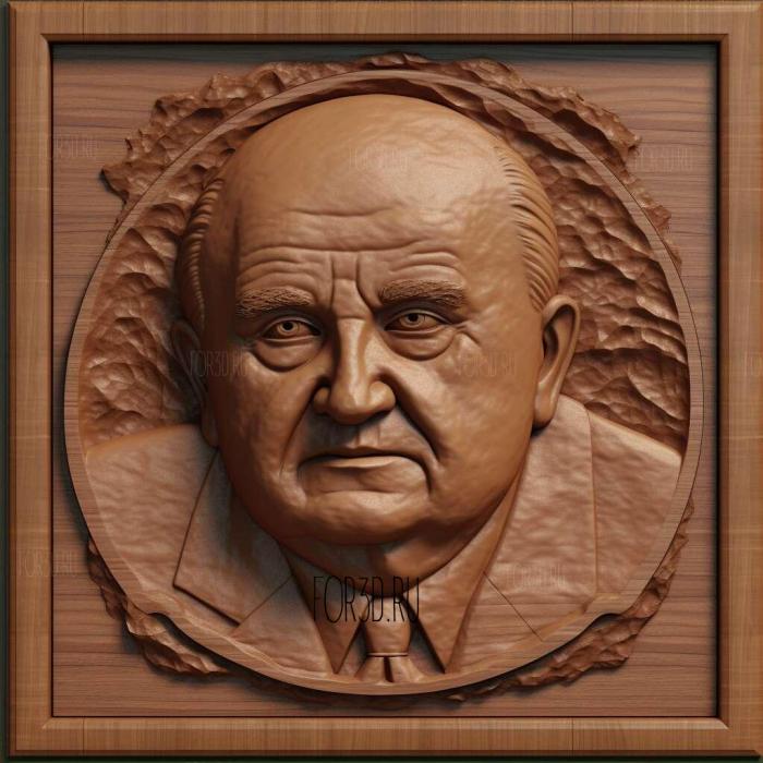 Mikhail Gorbachev 4 stl model for CNC