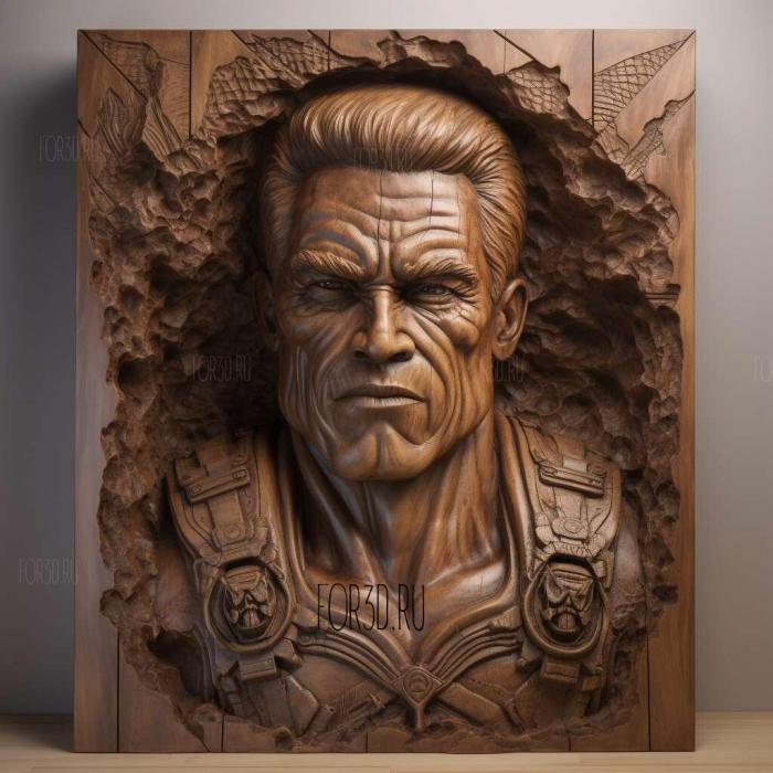 Commando arnold schwarzenegger 3 stl model for CNC