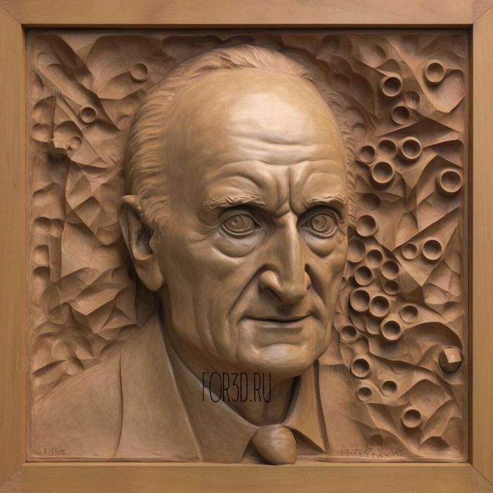 Francis Crick by James Watson 2 stl model for CNC