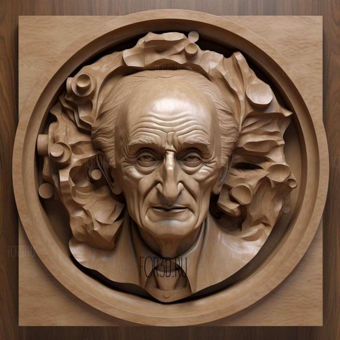 Francis Crick by James Watson 4 stl model for CNC