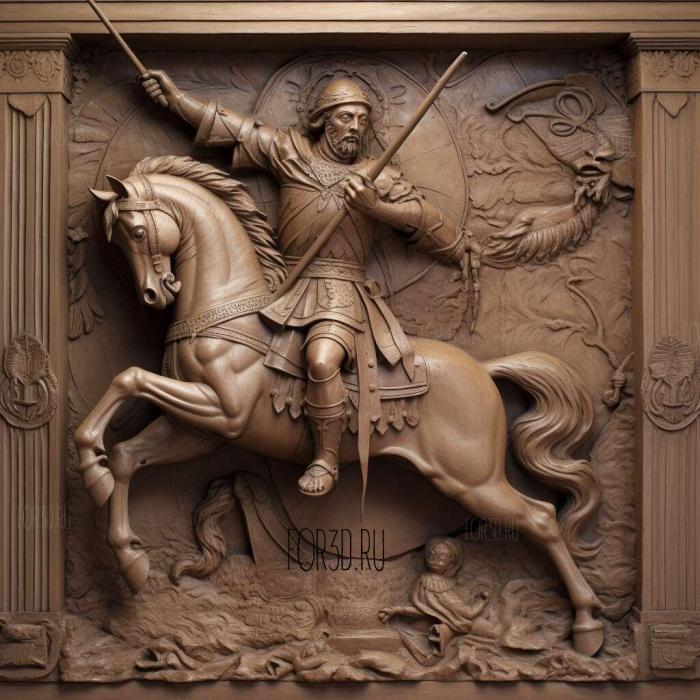 St george the victorious 4 stl model for CNC