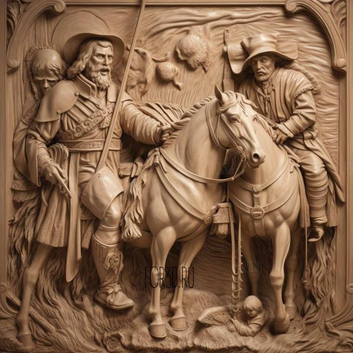 Don Quichotte et Sancho Panza 4 3d stl модель для ЧПУ