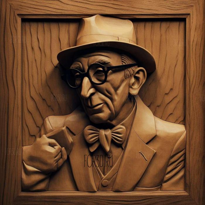 Statue de Georges Simenon Lige 1 stl model for CNC