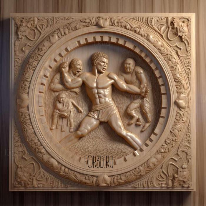 Muhammad Ali in the ring 1 stl model for CNC