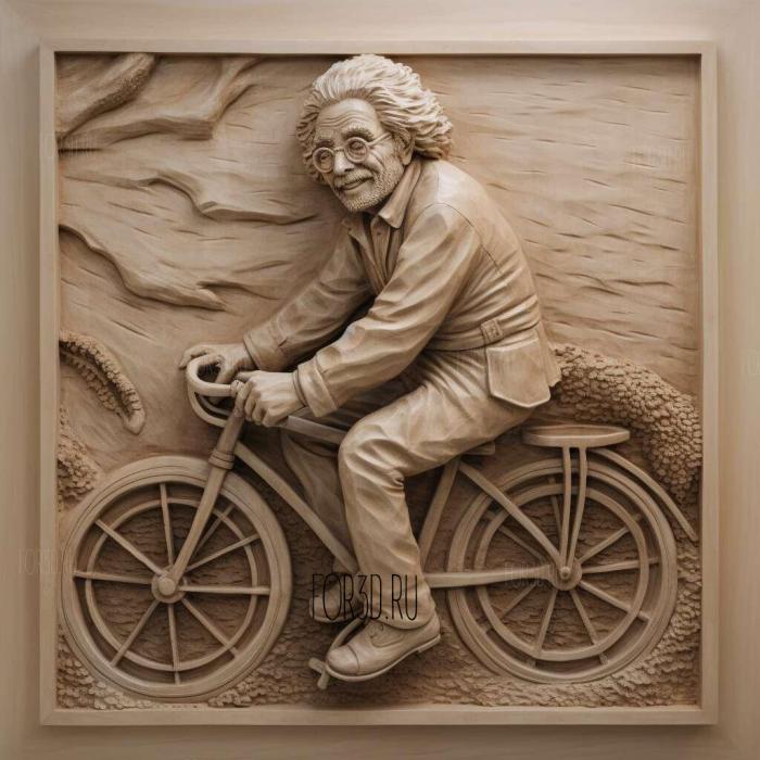 Albert Einstein on velocycle 1 stl model for CNC
