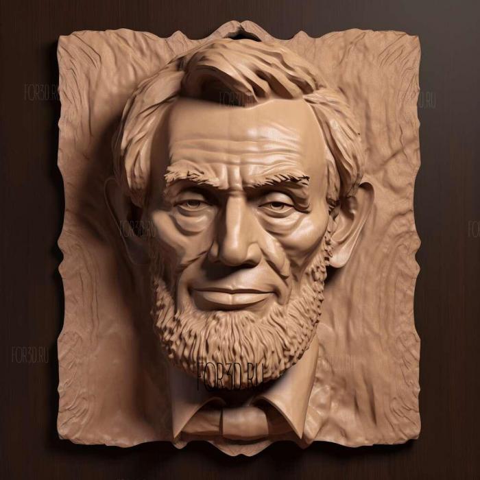 Abraham Lincoln head 1 3d stl модель для ЧПУ