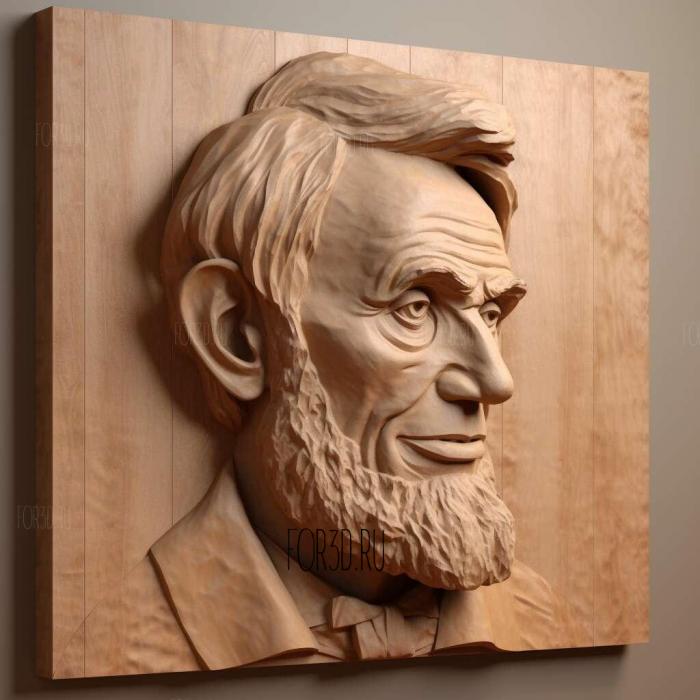 Abraham Lincoln head 2 stl model for CNC