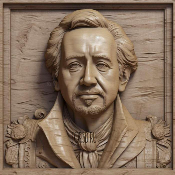 Lin Manuel Miranda 2 stl model for CNC