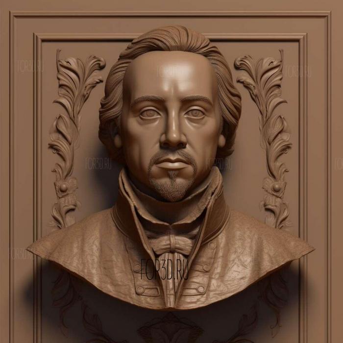 Lin Manuel Miranda 3 stl model for CNC