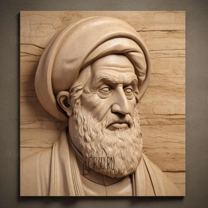 Ayatullah RKhomeini leader of Irans revolution 2 stl model for CNC