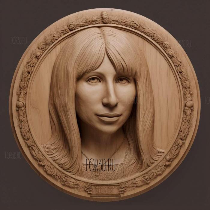 Barbra Streisand 1 stl model for CNC