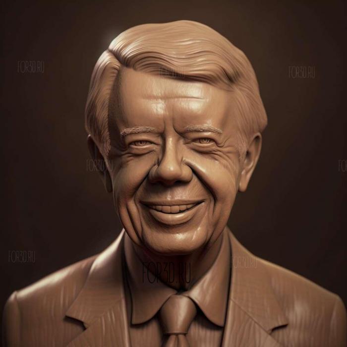 Jimmy Carter caricature 2 stl model for CNC