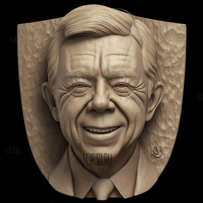 Jimmy Carter caricature 3 stl model for CNC