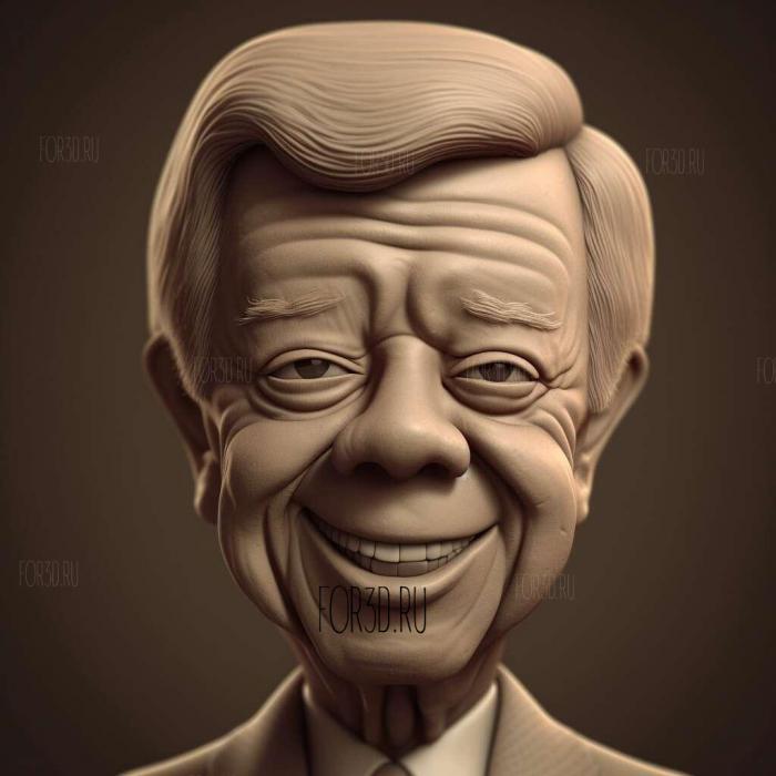 Jimmy Carter caricature 4 stl model for CNC