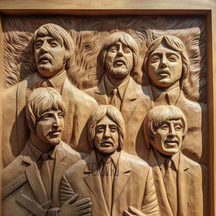 The Beatles rock musicians 4 stl model for CNC