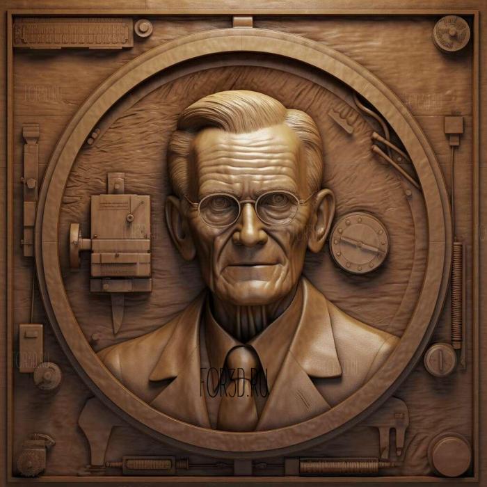 Philo Farnsworth inventor of electronic televisionRELIE 1 stl model for CNC