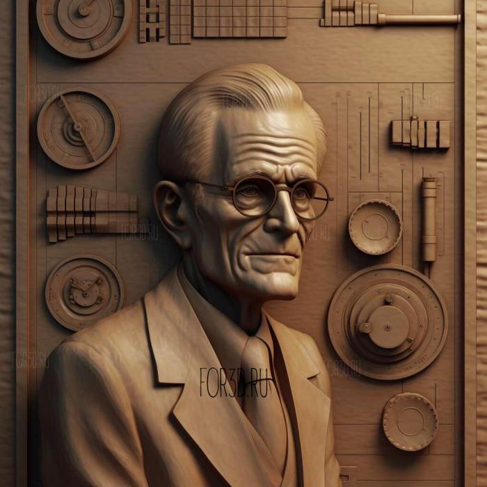 Philo Farnsworth inventor of electronic televisionRELIE 3 stl model for CNC