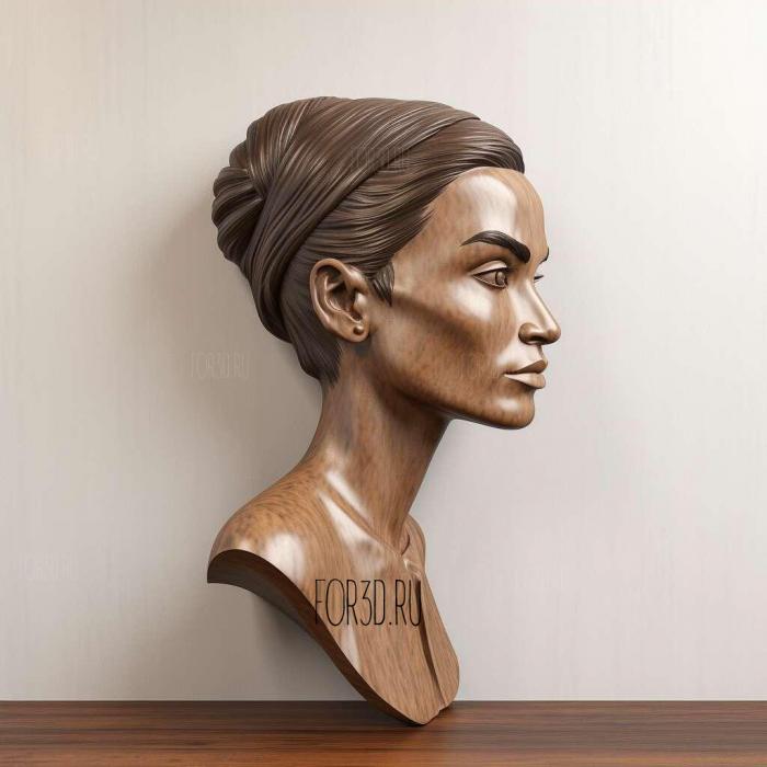 Alexandria Ocasio Cortez long neck 4 stl model for CNC