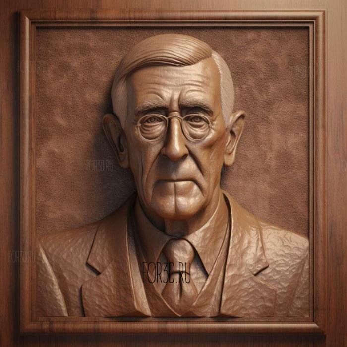 Thomas Woodrow Wilson 3 stl model for CNC