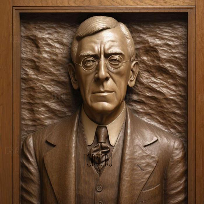 Thomas Woodrow Wilson 4 stl model for CNC