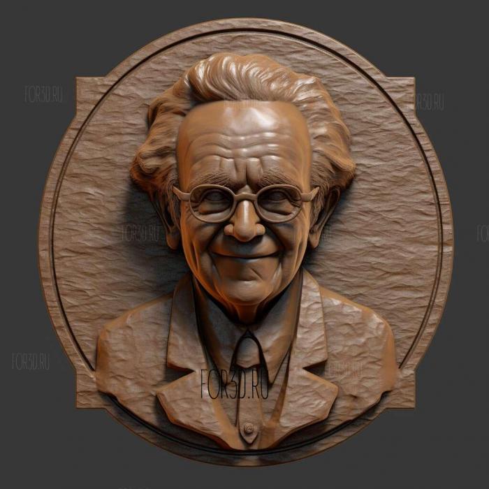 Jean Piaget child psychologist 1 stl model for CNC