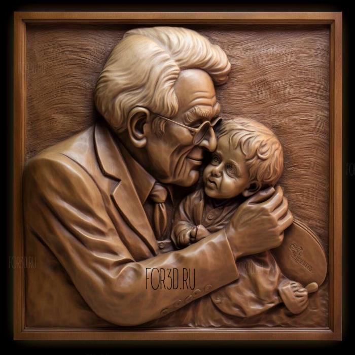 Jean Piaget child psychologist 3 stl model for CNC