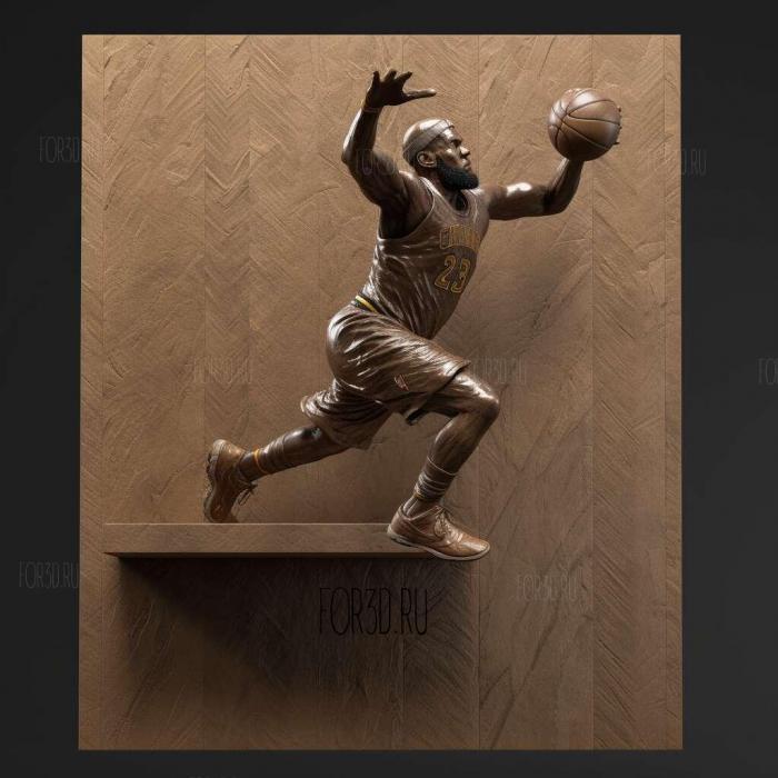 Lebron James jump 1 stl model for CNC