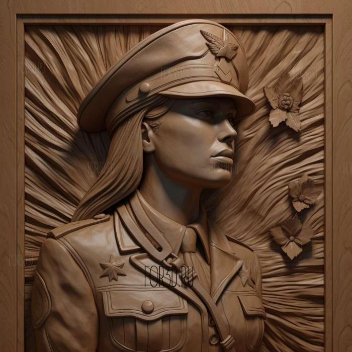 Peggy Carter Capitan America 2 stl model for CNC