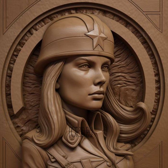 Peggy Carter Capitan America 3 stl model for CNC