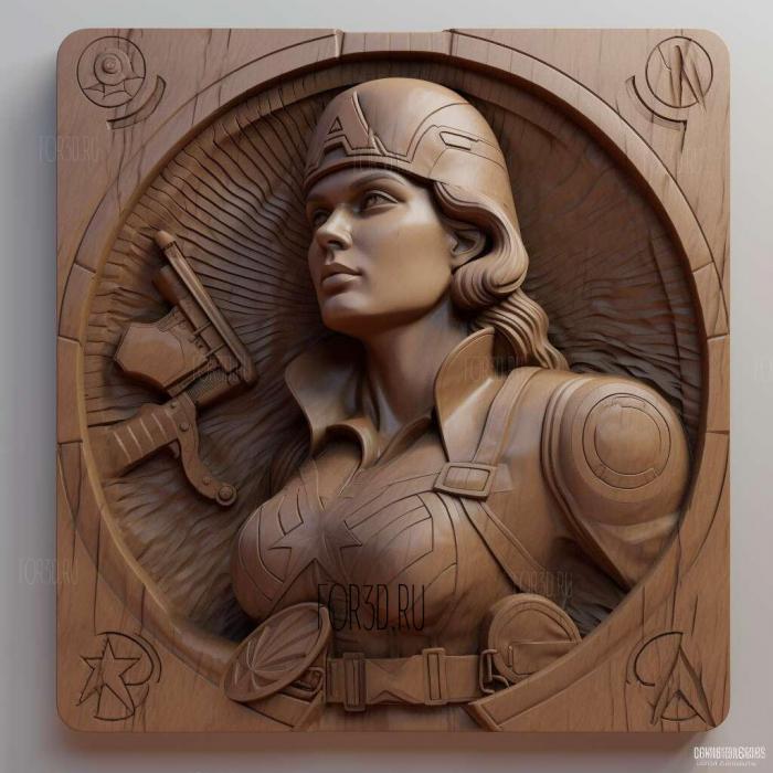 Peggy Carter Capitan America 4 stl model for CNC