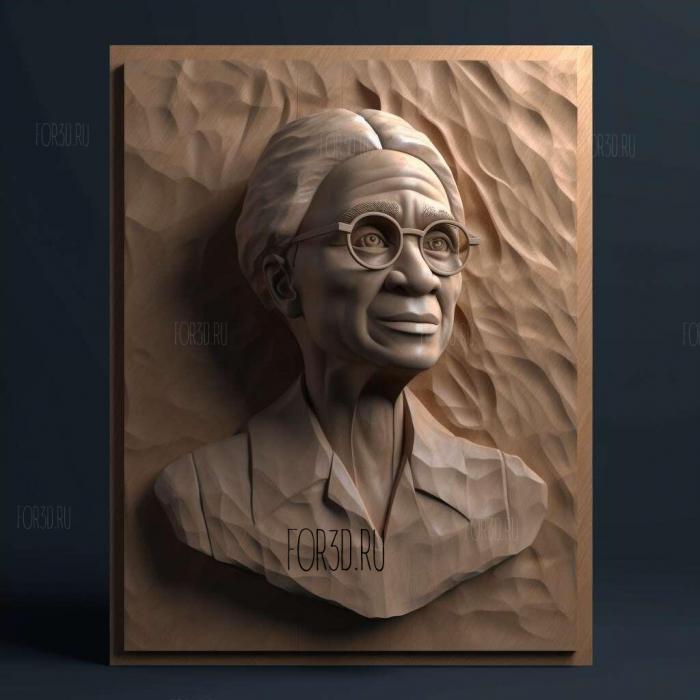 Rosa Parks civil rights torchbearer 4 stl model for CNC