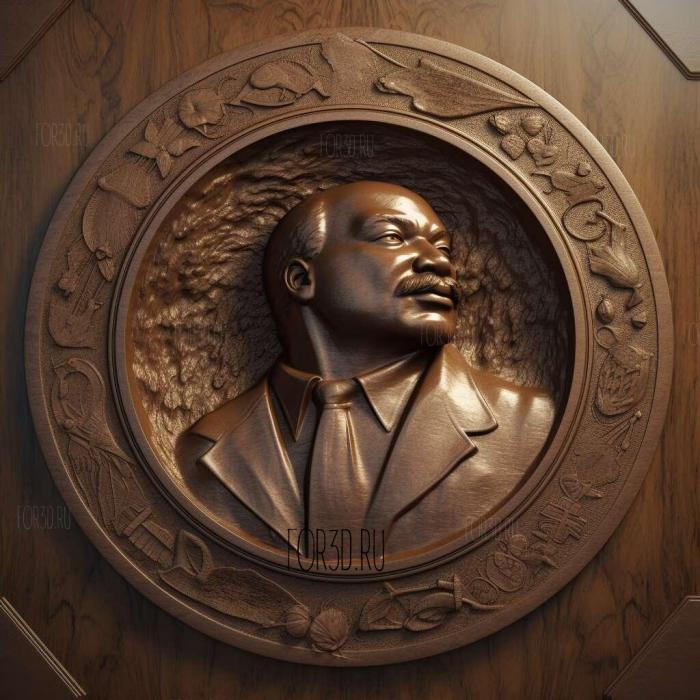 Reverend Dr Martin Luther King Jr Bronze 2 stl model for CNC