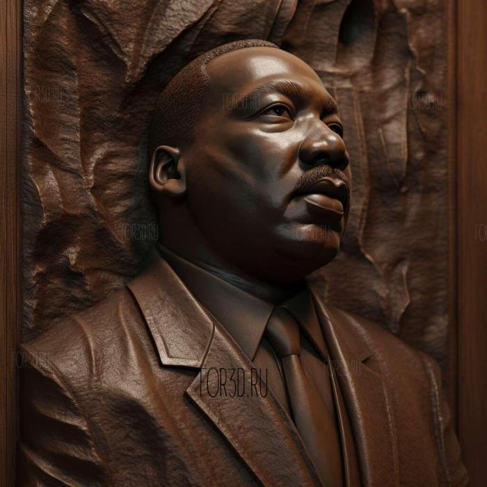 Reverend Dr Martin Luther King Jr Bronze 3 stl model for CNC