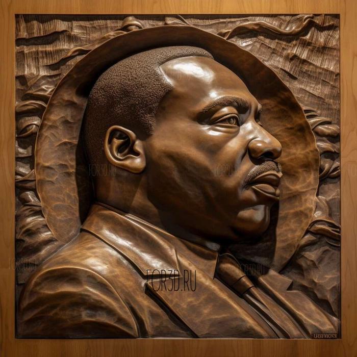 Reverend Dr Martin Luther King Jr Bronze 4 stl model for CNC