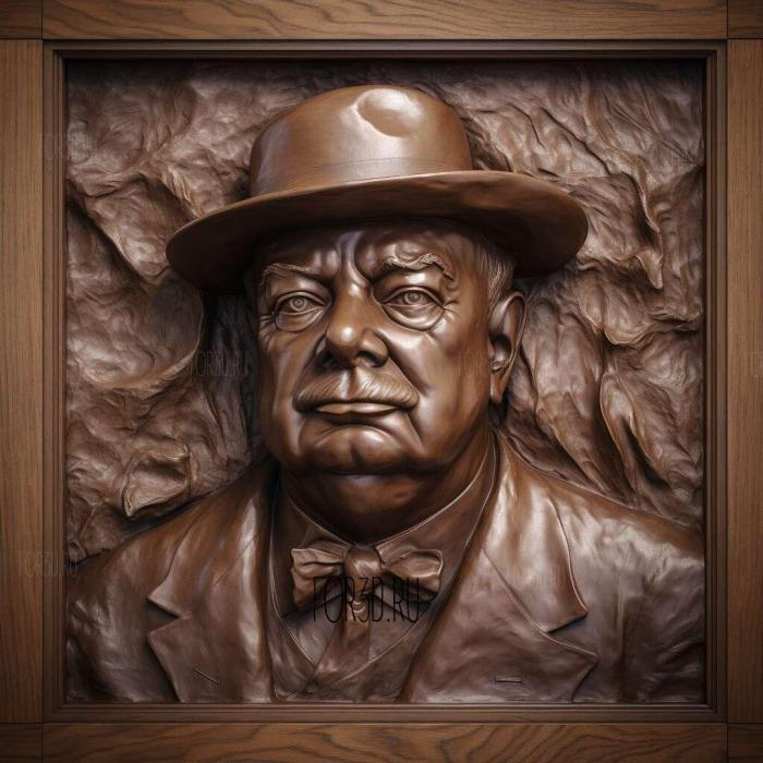 Sir Winston Leonard Spencer Churchill 1 stl model for CNC