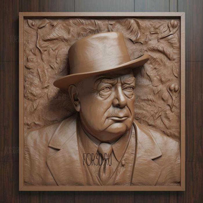 Sir Winston Leonard Spencer Churchill 2 stl model for CNC