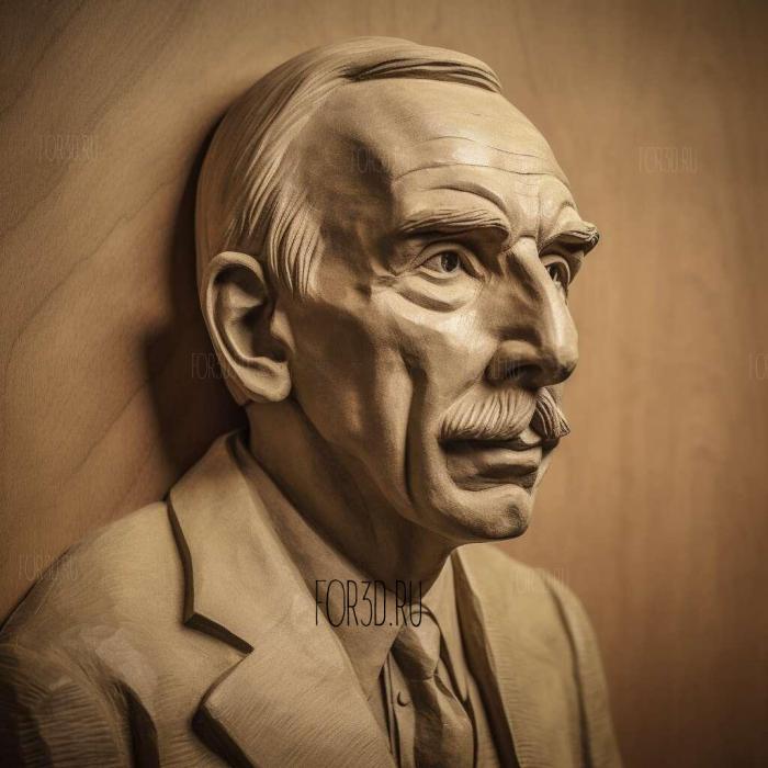 John Maynard Keynes economist 2 stl model for CNC